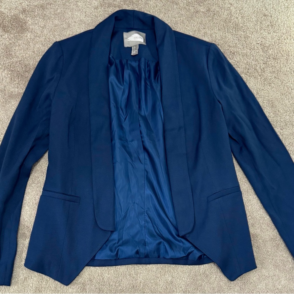 Forever 21 Contemporary Women's Blazer Blue Soze Small